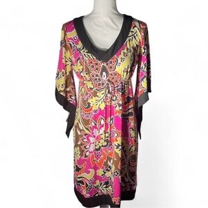 Ronni Nicole Pink and Brown Floral Midi Dress